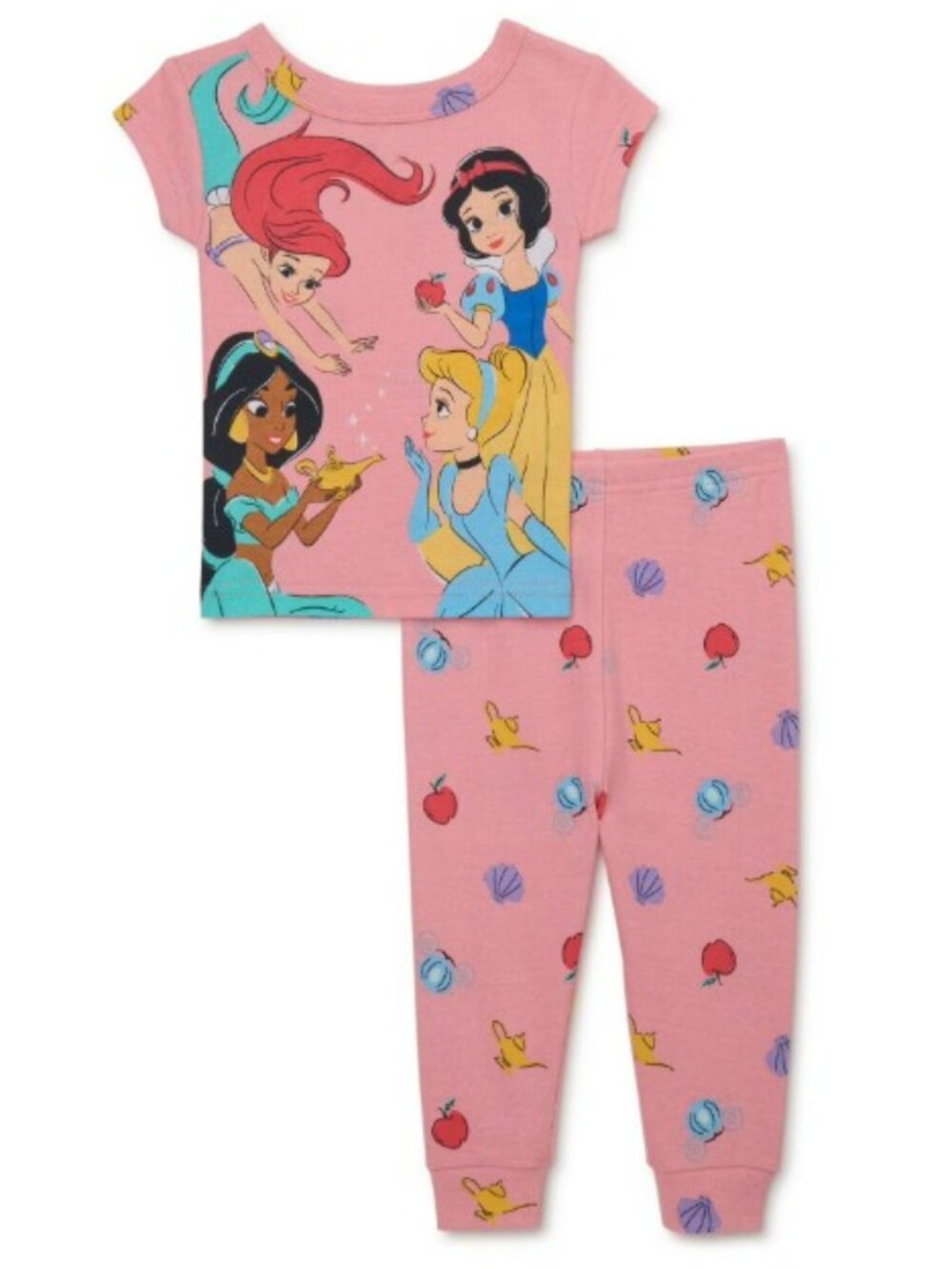 NWT. DISNEY PRINCESS Girls 2-Pc Pajama Set